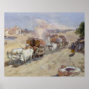 Transport von Baumwolle, Indien, 1862 (w/c über Bl Poster