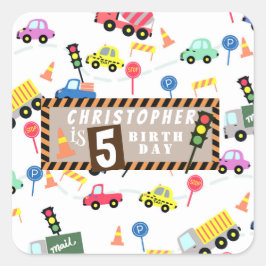 Transport White Quadratischer Aufkleber