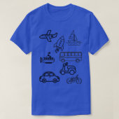 Transport Zeichnend für Kinder Flugzeug Auto Fahrr T-Shirt (Design vorne)