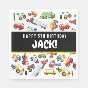 Transport zum Geburtstag Napkins Fahrzeug Napkins Serviette
