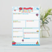 Transportation Activity Time Capsule Message Card Einladung (Stehend Vorderseite)