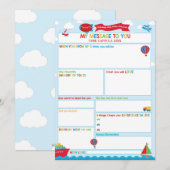 Transportation Activity Time Capsule Message Card Einladung (Vorne/Hinten)