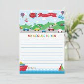 Transportation Activity Time Capsule Message Card Einladung (Stehend Vorderseite)