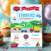 Transportation Birthday Einladung Boy
