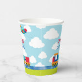 Transportation Birthday Paper Cups Boy Train Flugz Pappbecher (Rechts)