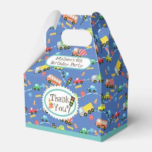 Transportation Blue Favor Box Geschenkschachtel (Vorderseite)