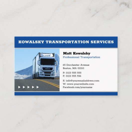 Transportation & Logistic | Truck Business Card Visitenkarte (Vorderseite)