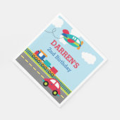 Transportboy Geburtstagsparty Napkins Custom Serviette (Ecke)