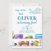 Transportboy zum Geburtstag Einladung (Vorderseite)