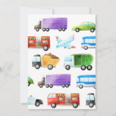 Transportboy zum Geburtstag Einladung (Rückseite)