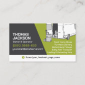 Transportdienstleistungen - Mann mit einem Transpo Visitenkarte (Rückseite)