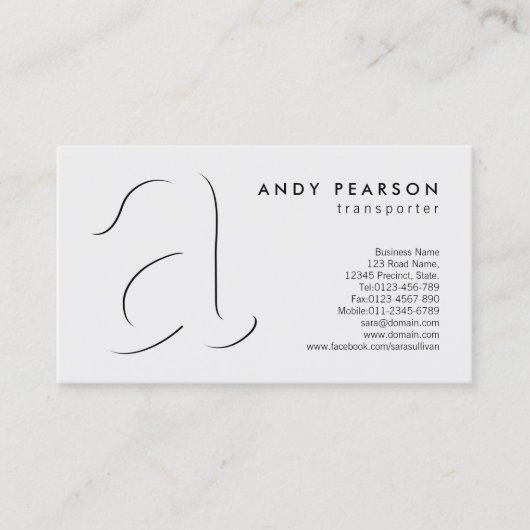 Transporter AutomotiveServices Shadow BoldMonogram Visitenkarte (Vorderseite)