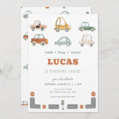 Transportfahrzeug Auto Geburtstag Einladung (Vorne/Hinten)
