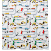 Transportfahrzeuge Lastkraftwagen Straßenfahrzeuge Duschvorhang (Vorderseite)