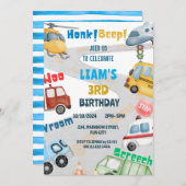 Transportflugzeug Hubschrauberbus Geburtstag Einladung (Vorne/Hinten)