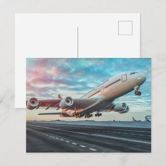 Transportflugzeug Postkarte (Vorne/Hinten)