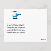 Transporthubschrauber Geburtstag Dank Postkarte (Rückseite)