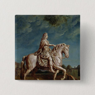 Transportieren der Reiterstatue von Louis XIV Button
