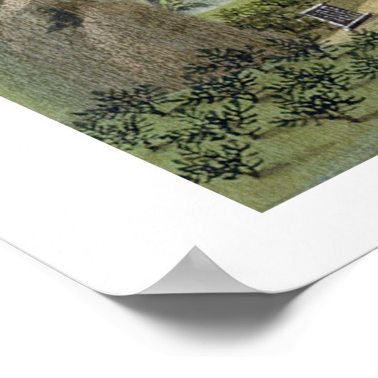 Transporting crates of tea (w/c on paper) poster (Ecke)