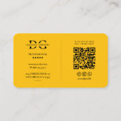 Transportkarren Taxifahrer Monogram G Hellgelb Visitenkarte (Rückseite)
