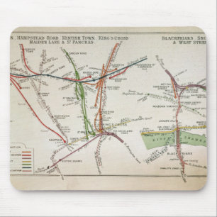 Transportkarte von London, c.1915 Mousepad