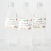 Transportkarten und LKWs Boy Birthday Party Wasserflaschenetikett (Flaschen)