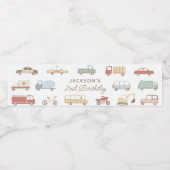 Transportkarten und LKWs Boy Birthday Party Wasserflaschenetikett (Einzelnes Label)