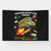Transportkommando Lustiger Schulbusfahrer Banner (Horizontal)