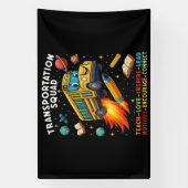 Transportkommando Lustiger Schulbusfahrer Banner (Vertikal)