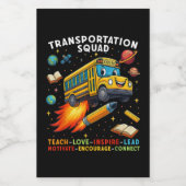 Transportkommando Lustiger Schulbusfahrer Lebensmitteletikett (Einzelnes Label)