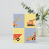 Transportmittel Schwergeräte - Schlicht und Zickza Postkarte (Stehend Vorderseite)