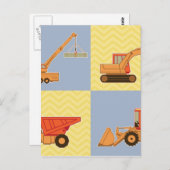 Transportmittel Schwergeräte - Schlicht und Zickza Postkarte (Vorne/Hinten)