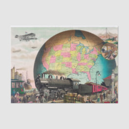 Transportmittel Vintage Dekoupage des 20. Jahrhund Seidenpapier