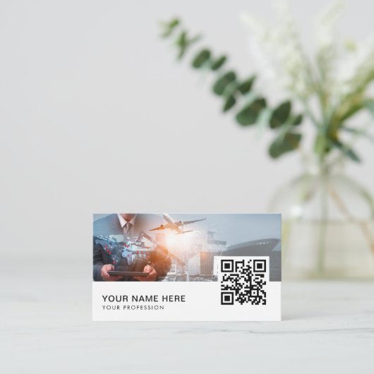 Transportplaner QR Code Visitenkarte (Stehend Vorderseite)