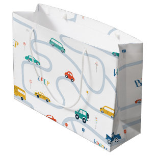 Transportthema Geburtstagswrapping Papier groß Große Geschenktüte