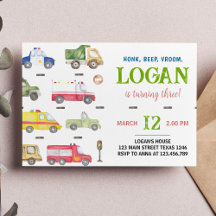 Transportwagen Einladung Geburtstagspartei