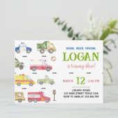 Transportwagen Einladung Geburtstagspartei (Stehend Vorderseite)