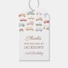 Transportwagen und Lastwagen Junge Geburtstagspart Geschenkanhänger