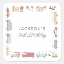 Transportwagen und Lastwagen Junge Geburtstagspart