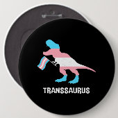 Transsaurus Transgender TRex Dinosaur LGBTQ Trans Button (Vorne & Hinten)