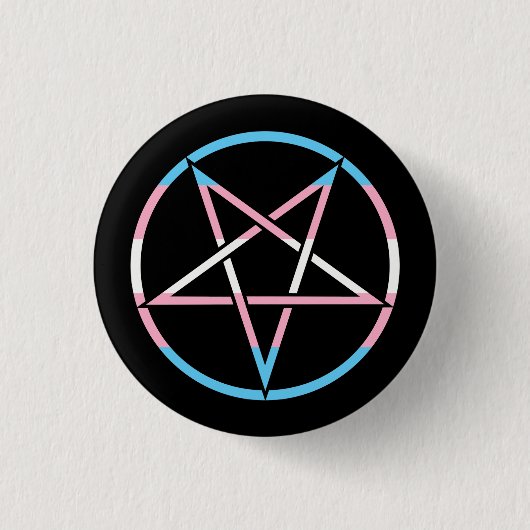 Transsexuelle-Flaggenpentagramm Button (Vorderseite)