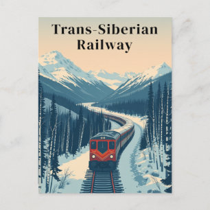 Transsibirische Eisenbahn-Jahrgangsreise Postkarte