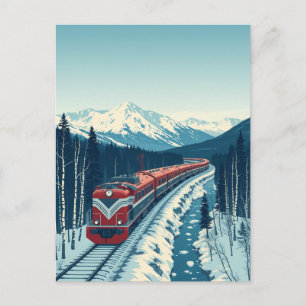 Transsibirische Eisenbahn Vintage Reise Postkarte