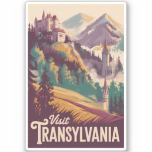 Transsilvanien Landschaft Illustration Reise Kunst Aufkleber