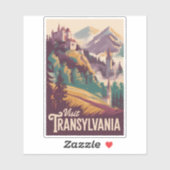 Transsilvanien Landschaft Illustration Reise Kunst Aufkleber (Blatt)