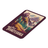 Transsilvanien Landschaft Illustration Reise Kunst Magnet (Linke Seite)