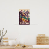 Transsilvanien Landschaft Illustration Reise Kunst Poster (Küche)