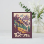 Transsilvanien Landschaft Illustration Reise Kunst Postkarte (Stehend Vorderseite)