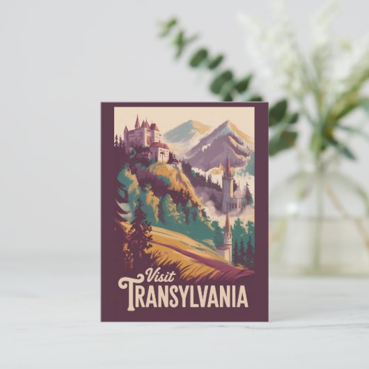 Transsilvanien Landschaft Illustration Reise Kunst Postkarte (Stehend Vorderseite)