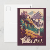 Transsilvanien Landschaft Illustration Reise Kunst Postkarte (Vorne/Hinten)